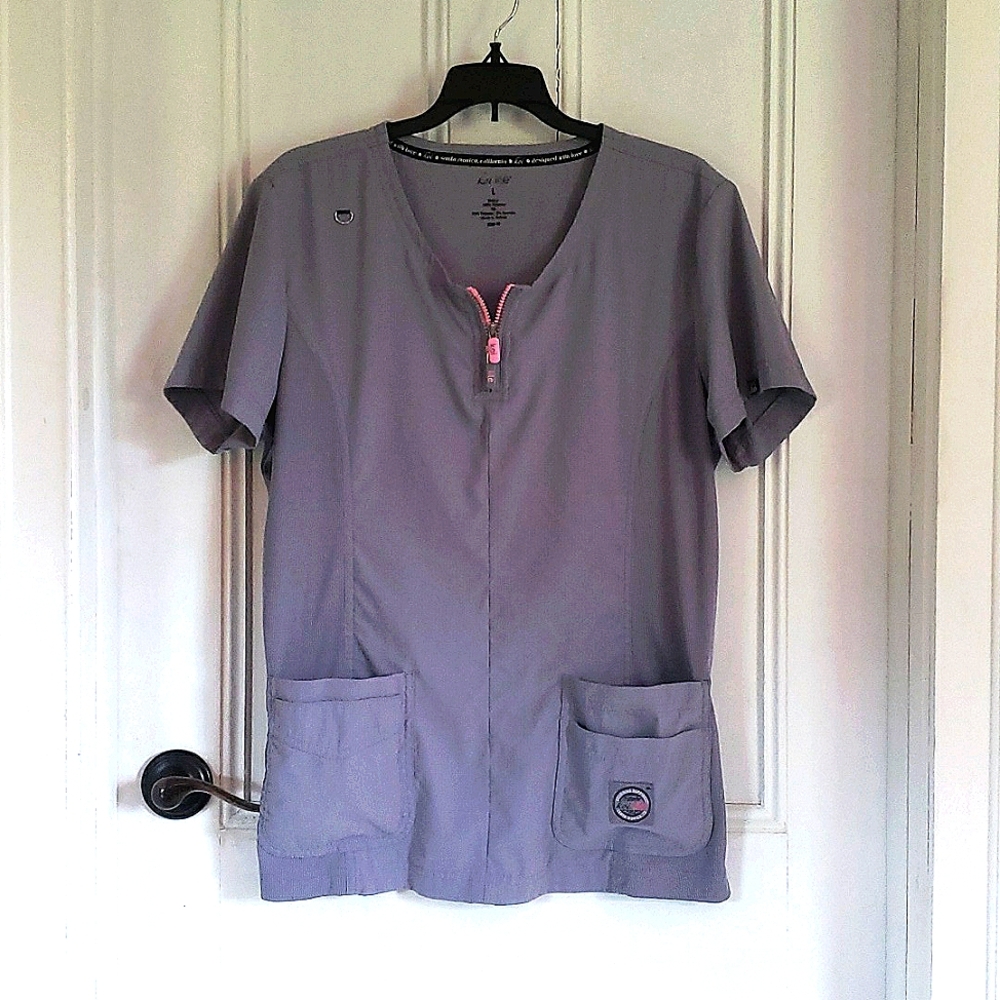 Koi Lite grey scrub top size L